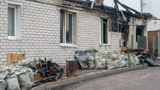 Professional Fire Damage Removal technician working in Roebling, NJ